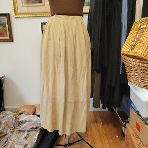 Vintage 90's Anne Klein II Real Suede Gathered Full Skirt Size Small